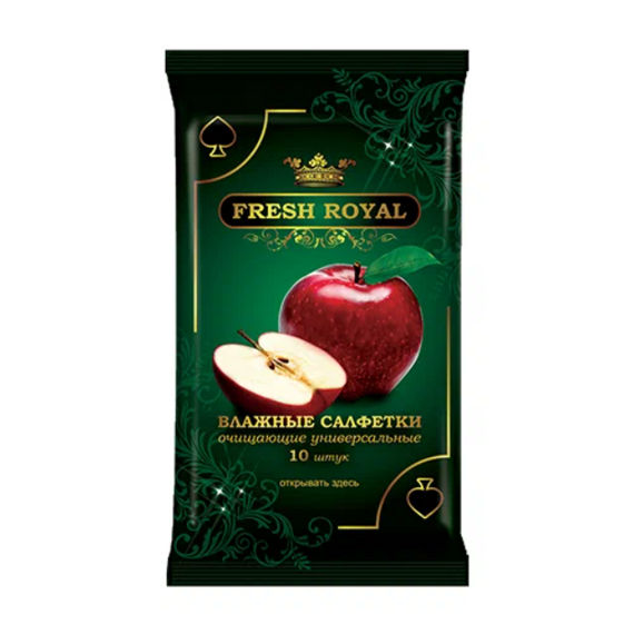 Fresh Royal влажные салфетки с ароматом яблока 10 шт